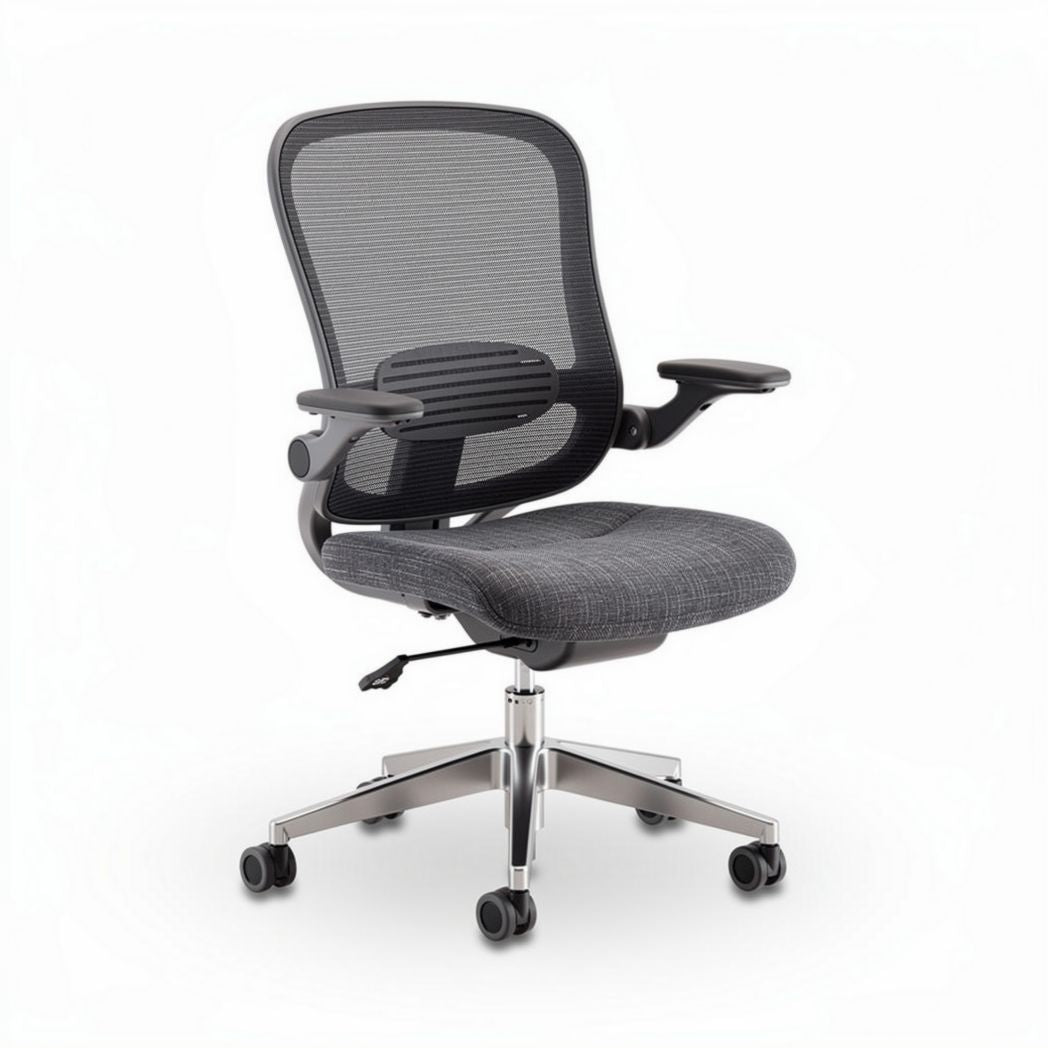 Mesh ergonomic office chair with adjustable lumbar support and rolling casters