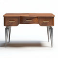Wooden writing desk with three drawers and metal legs 120 x 60 x 75cm