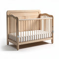 Wooden crib with mattress 120 x 60 x 90cm for infants in natural finish