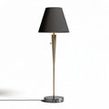 Contemporary black pleated shade floor lamp with marble base 15 x 15 x 150cm