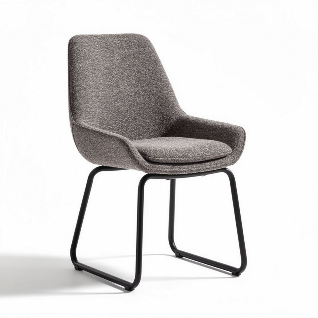 Fabric dining chair with a modern design in gray 50 x 50 x 80cm