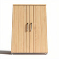 Wooden storage cabinet with two doors and silver handles 80 x 40 x 120cm